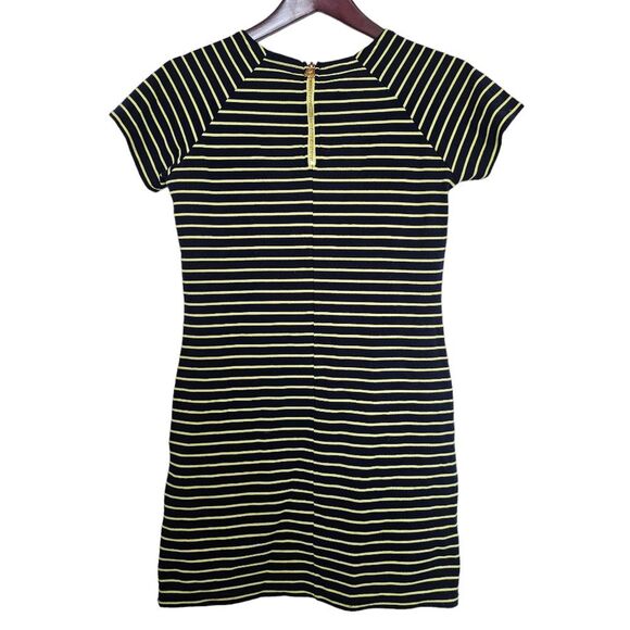 STS Sail To Sable Crew Neck Mini‎ Dress Short Sleeve Navy and Lime Stripped XS - Picture 2 of 7